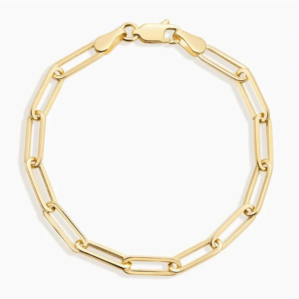 Brilliant Earth Devon Paperclip Chain Bracelet Extra Large 14k Yellow Gold 6.5in - Picture 1 of 9